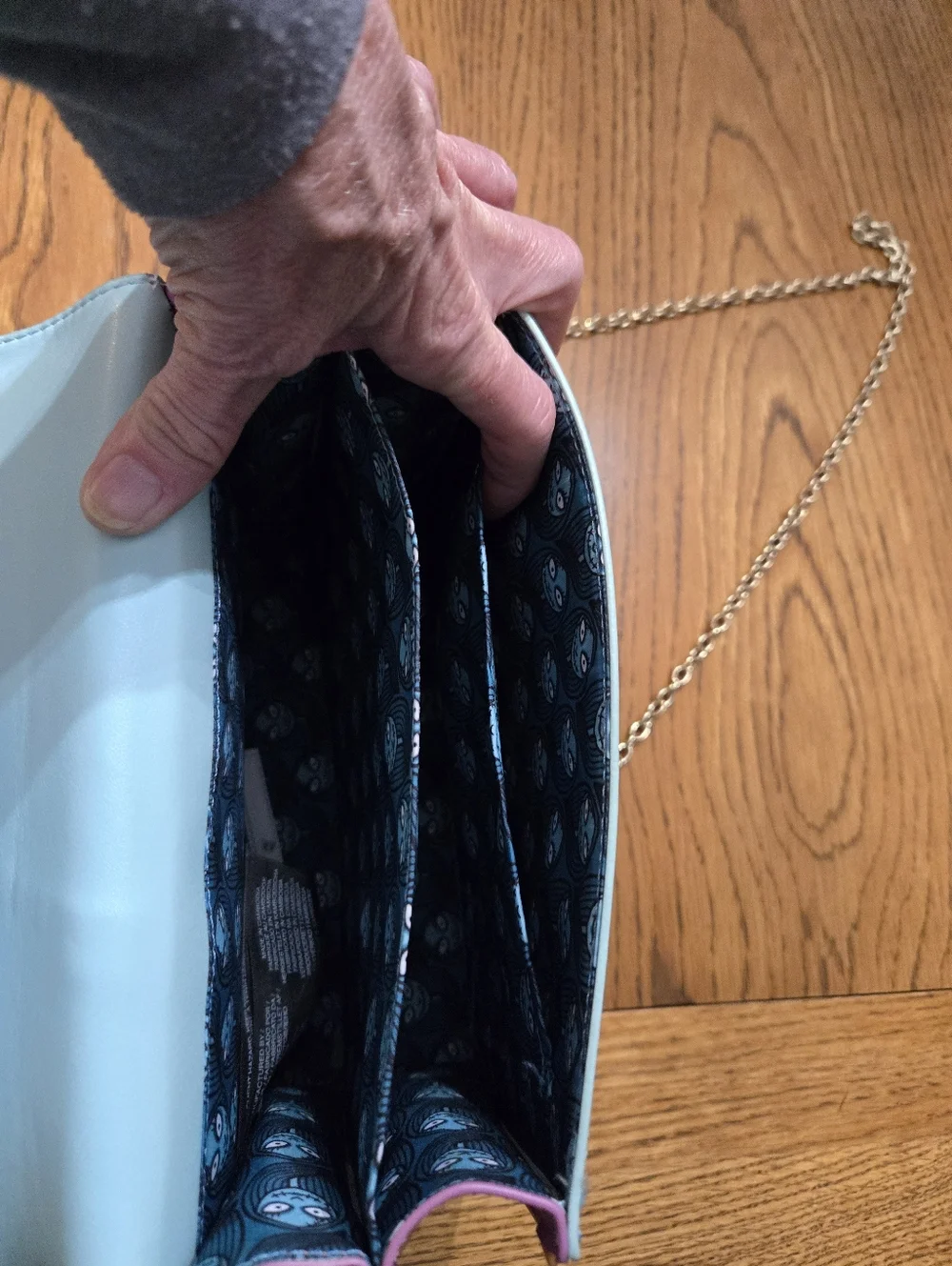 Loungefly Patchwork Crossbody Bag in Light Blue, Purple, Orange - Picture 4 of 8